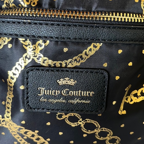 Juicy Couture NWT black /gold Chains & mini hearts printed shoulder/ crossbody - Picture 3 of 10